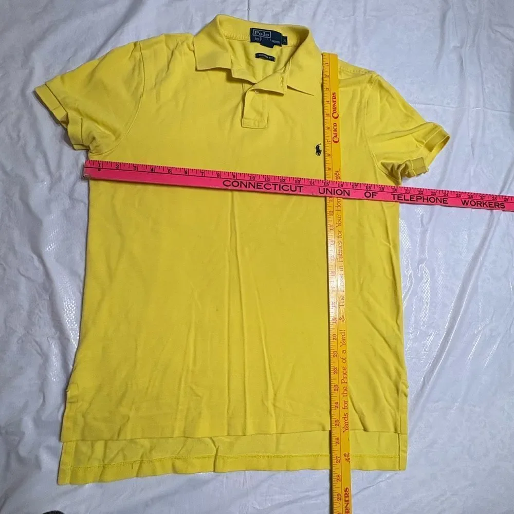 Polo Ralph Lauren Men's Bright Yellow Custom Fit Polo Shirt Size Medium